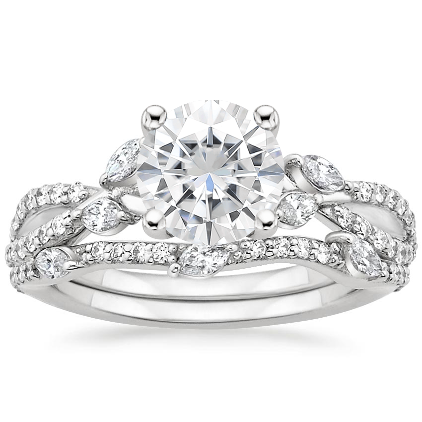 18KW Moissanite Luxe Willow Bridal Set (1/2 ct. tw.), top view