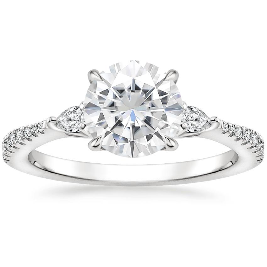 Moissanite Tapered Luxe Aria Diamond Ring (1/5 ct. tw.) in Platinum