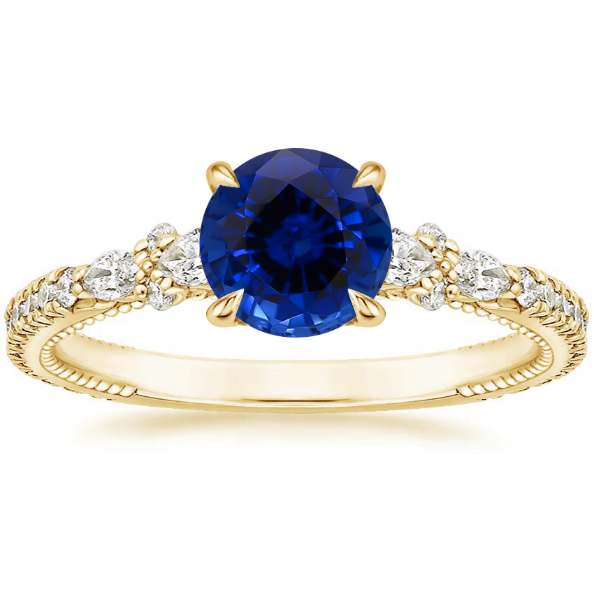 Yellow Gold Sapphire Primrose Diamond Ring