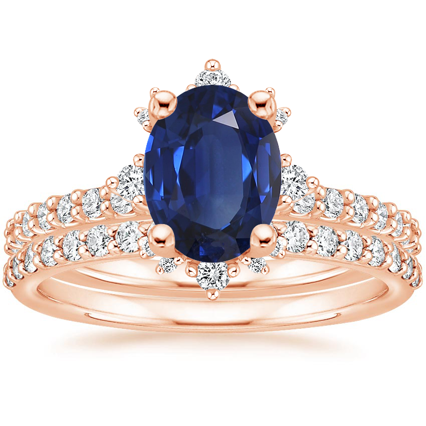 14KR Sapphire Arabella Diamond Bridal Set (1/2 ct. tw.), top view