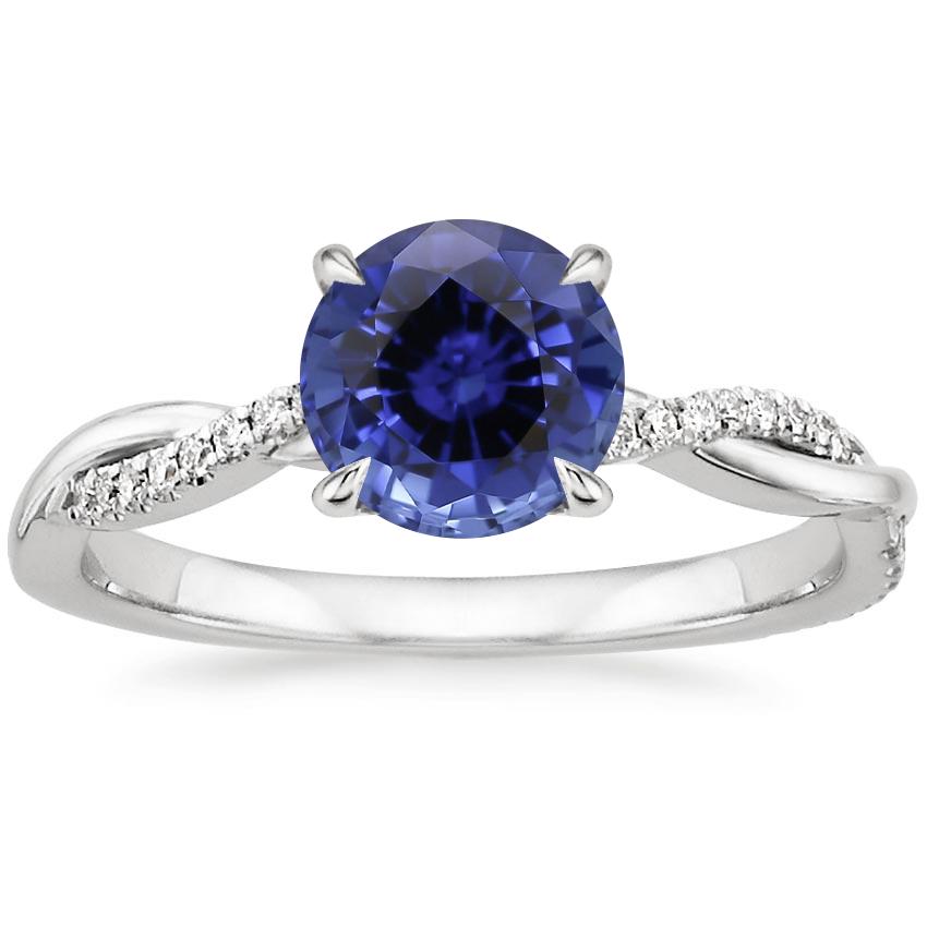 Sapphire Petite Twisted Vine Diamond Ring (1/8 ct. tw.) in 18K White Gold
