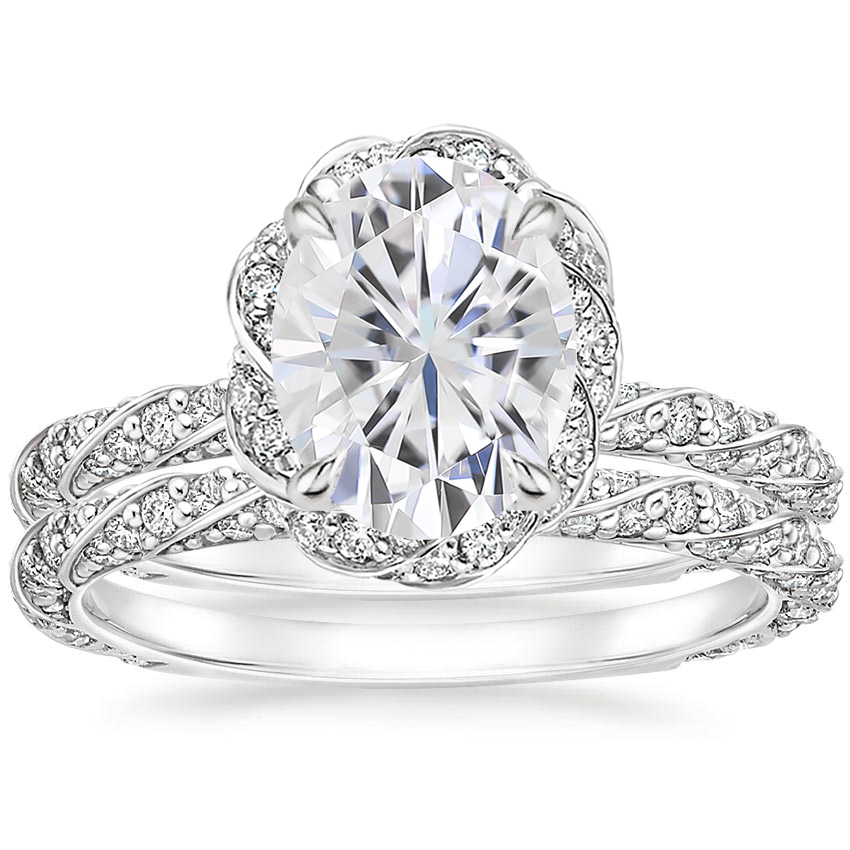 18KW Moissanite Nova Diamond Bridal Set (3/4 ct. tw.), top view