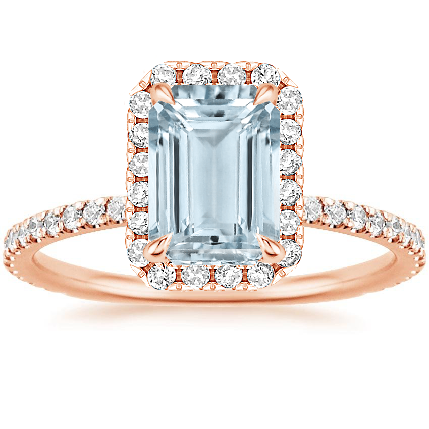 Aquamarine Waverly Diamond Ring (1/2 ct. tw.) in 14K Rose Gold