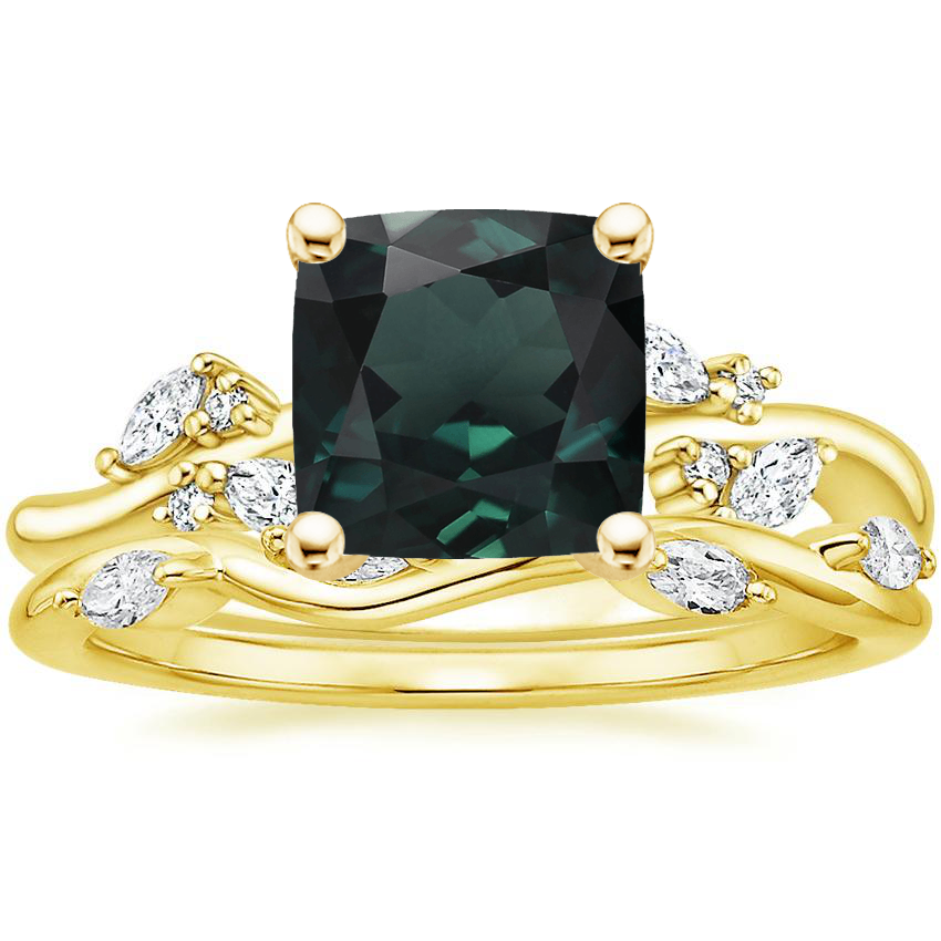 14K Yellow Gold Arden Diamond Ring with Winding Willow Diamond Ring (1/8 ct. tw.)