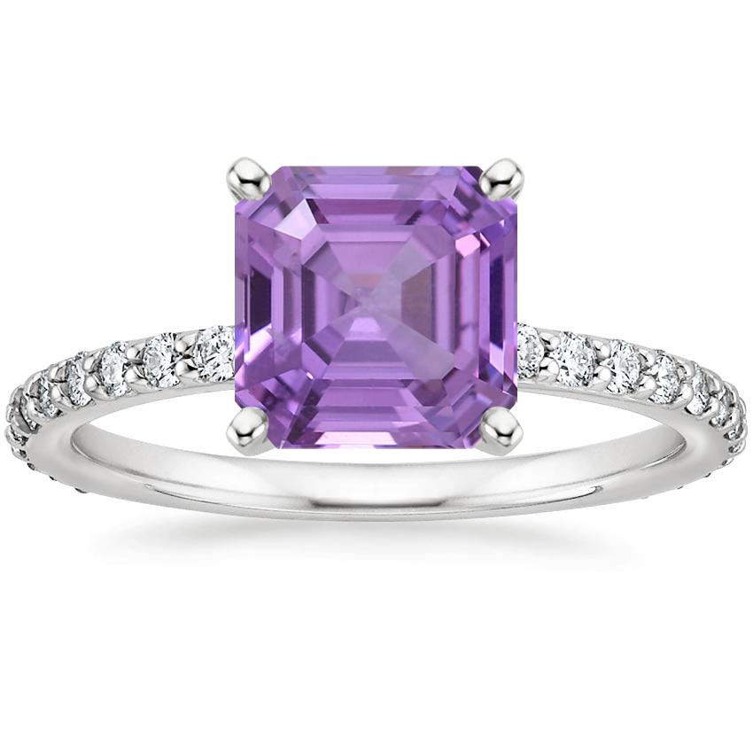 18K White Gold Petite Shared Prong Three-Quarter Coverage Diamond Ring (1/3 ct. tw.), large top view