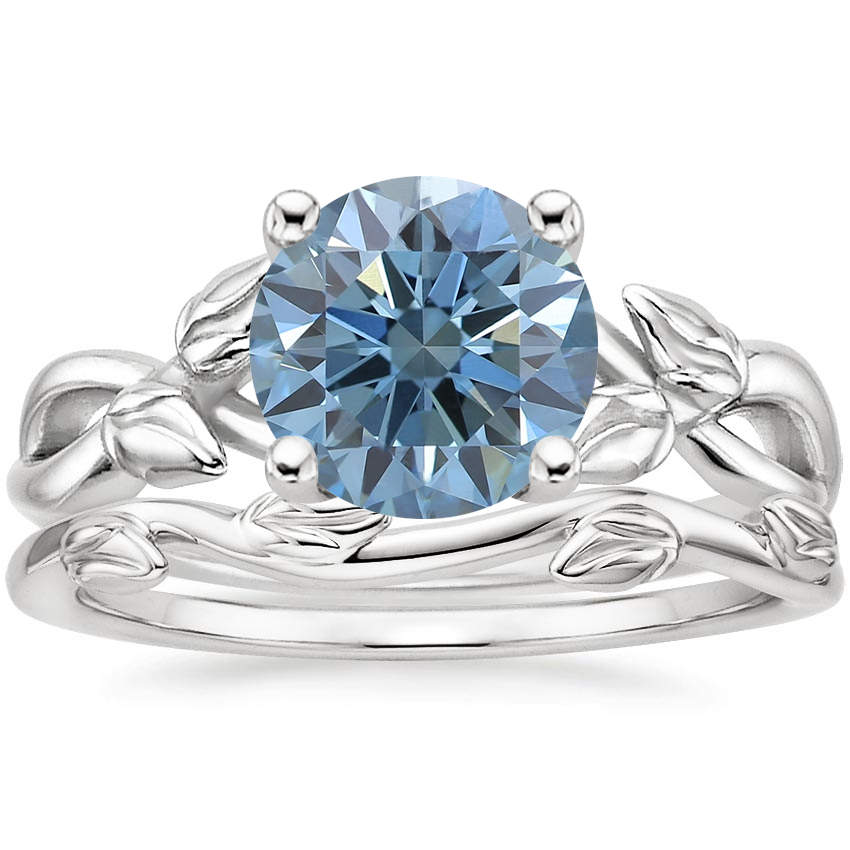 18K White Gold Budding Willow Ring with Winding Willow Ring