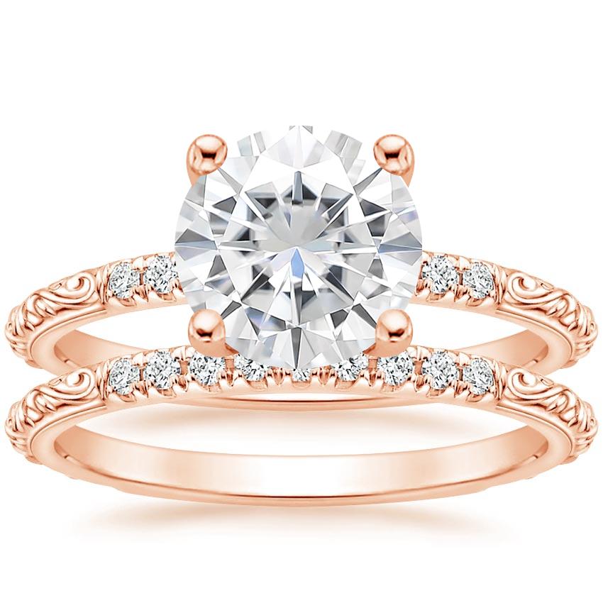 14KR Moissanite Adeline Diamond Bridal Set, top view