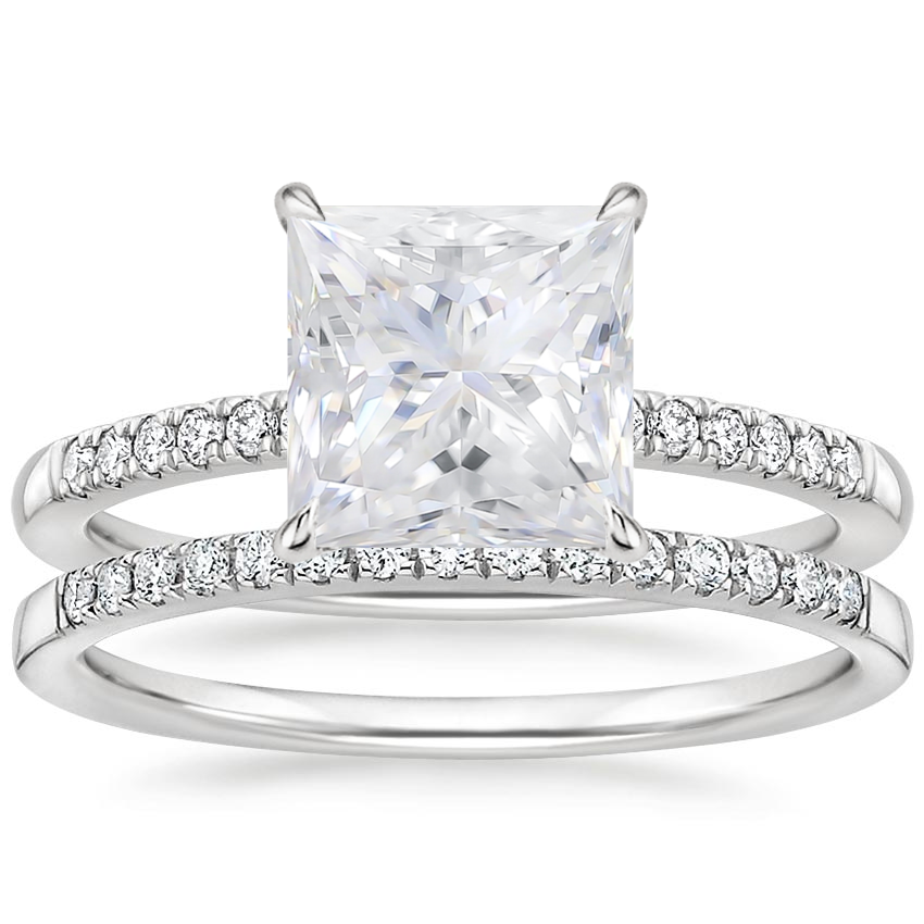 18KW Moissanite Petite Viviana Diamond Bridal Set (1/4 ct. tw.), top view