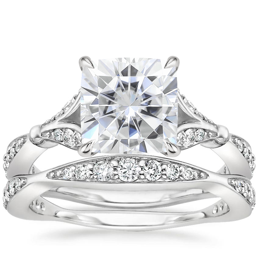 PT Moissanite Zinnia Diamond Bridal Set (1/2 ct. tw.), top view
