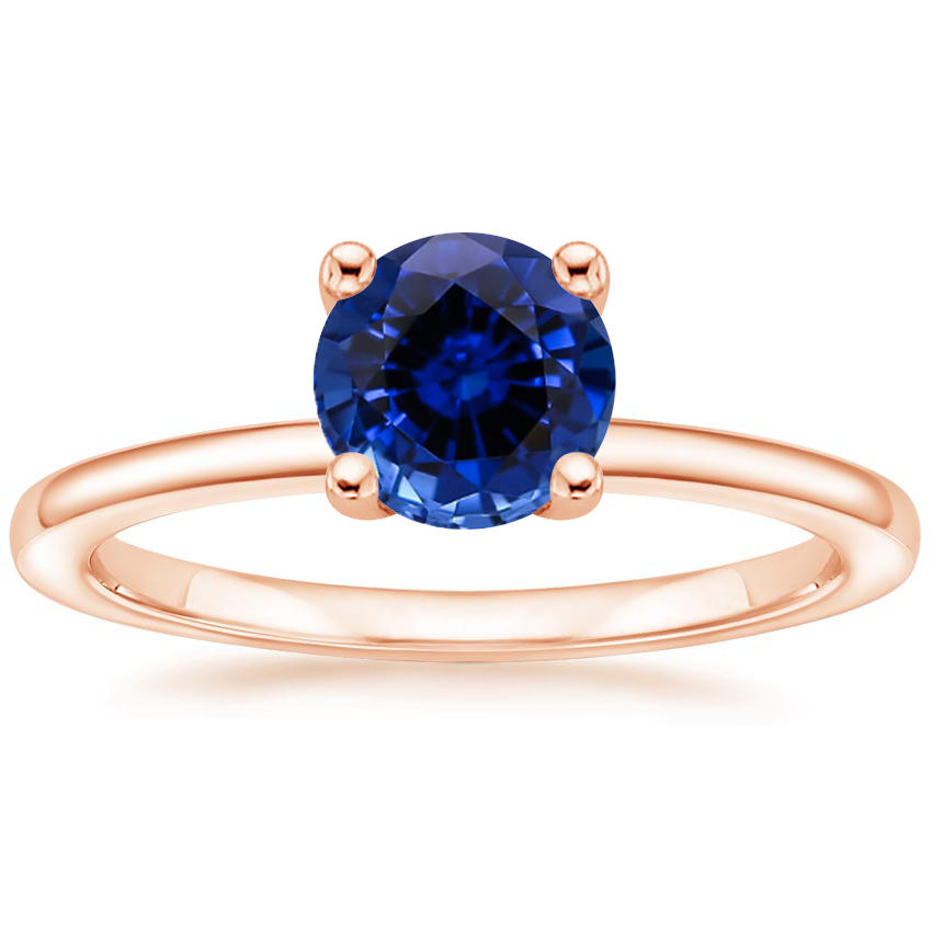 14K Rose Gold Sydney Perfect Fit Hidden Halo Diamond Ring, large top view