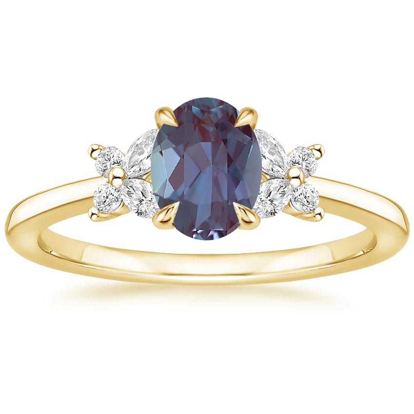 18K Yellow Gold Mariposa Diamond Ring, large top view