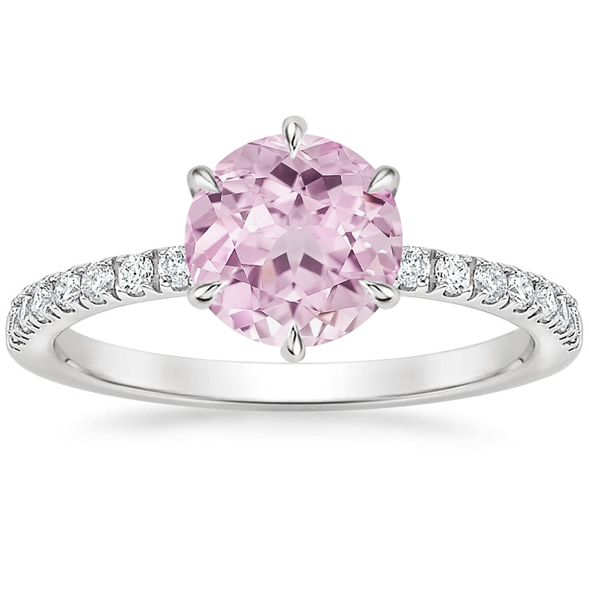 Lab Grown Sapphire Bliss Six-Prong Diamond Ring (1/6 ct. tw.) in 18K White Gold
