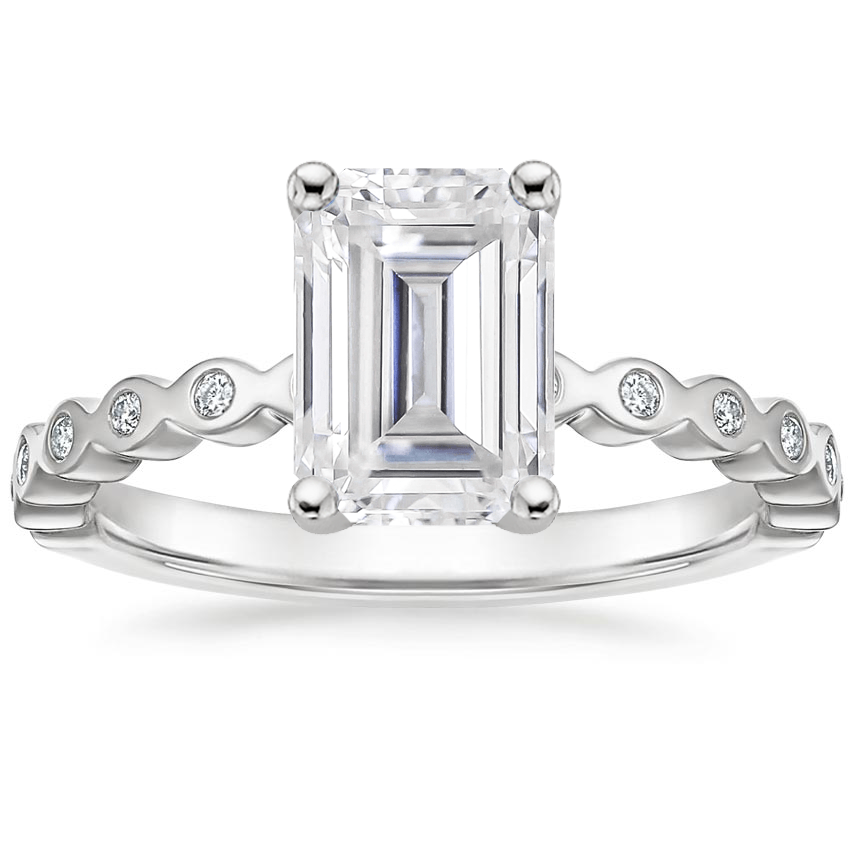 Moissanite Avery Diamond Ring in 18K White Gold
