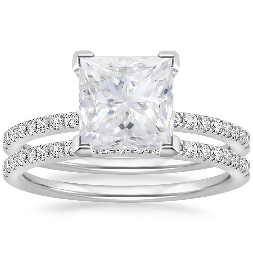 18KW Moissanite Ballad Diamond Bridal Set (1/3 ct. tw.), top view