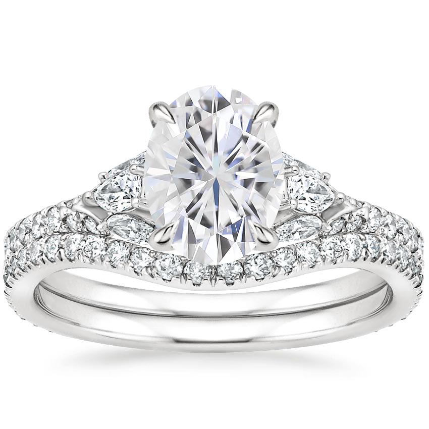 Moissanite Ava Diamond Bridal Set (3/4 ct. tw.) in 18K White Gold