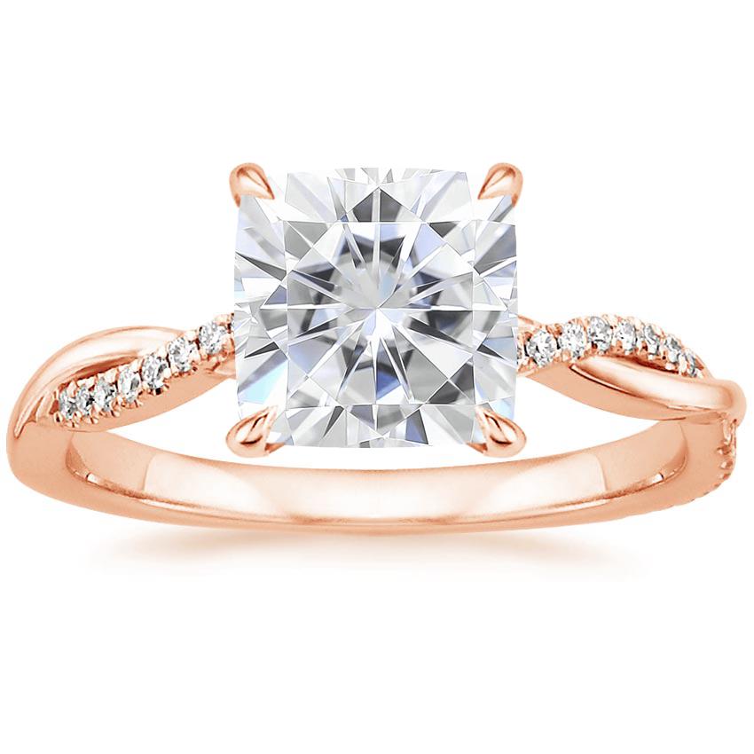 Moissanite Petite Twisted Vine Diamond Ring (1/8 ct. tw.) in 14K Rose Gold