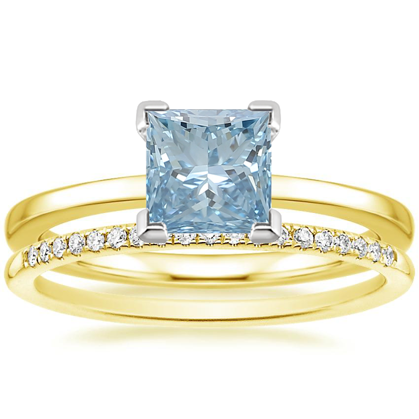 18K Yellow Gold Petite Quattro Ring with Whisper Diamond Ring (1/10 ct. tw.)