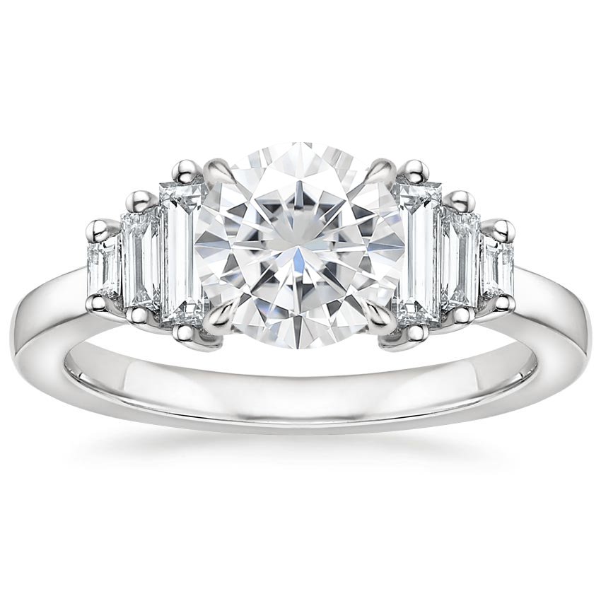 Moissanite Faye Baguette Diamond Ring (1/2 ct. tw.) in 18K White Gold