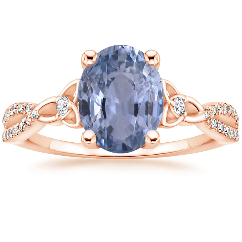 14K Rose Gold Luxe Celtic Love Knot Diamond Ring, large top view