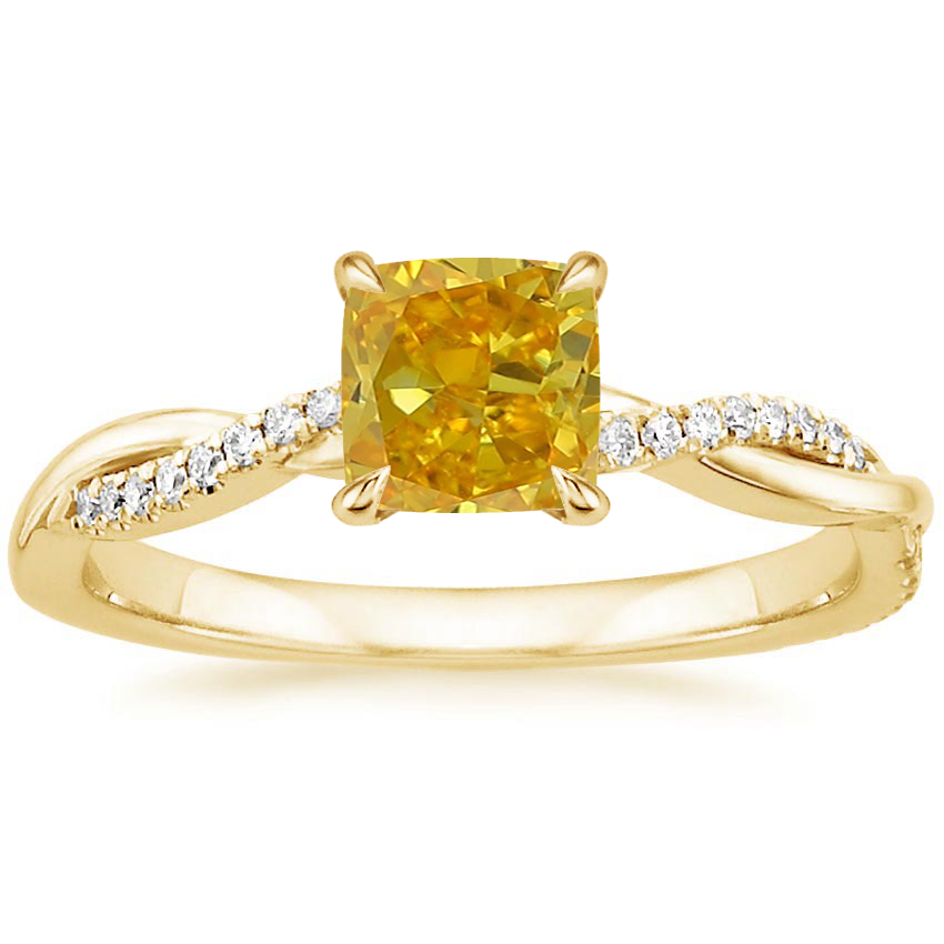 18K Yellow Gold Petite Twisted Vine Diamond Ring (1/8 ct. tw.), large top view