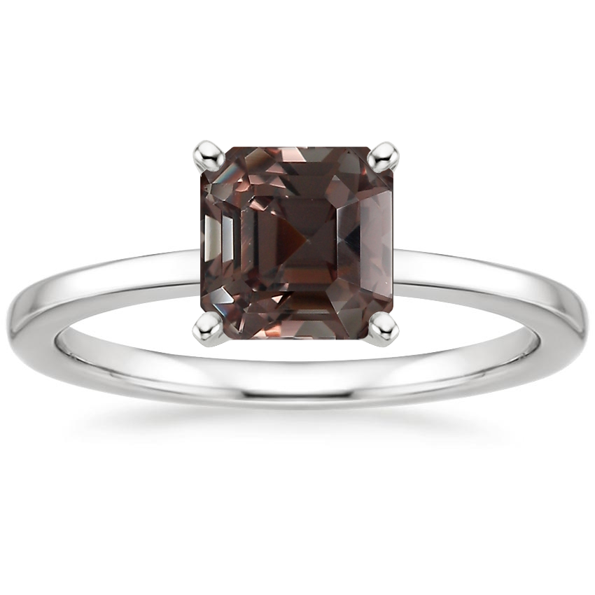 18K White Gold Petite Quattro Solitaire Ring, large top view