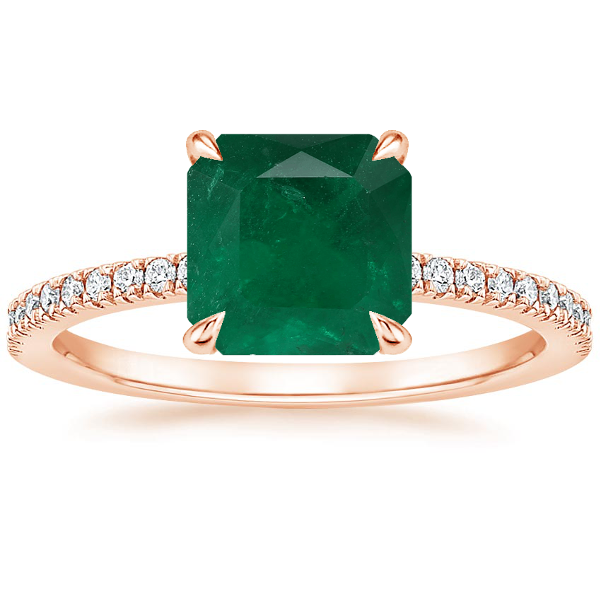 14K Rose Gold Viviana Half-Coverage Diamond Ring, large top view