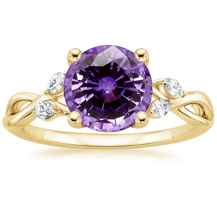 18K Yellow Gold Willow Diamond Ring (1/8 ct. tw.), large top view