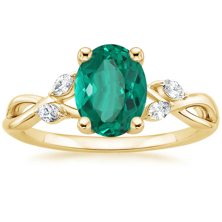 18K Yellow Gold Willow Diamond Ring (1/8 ct. tw.), large top view