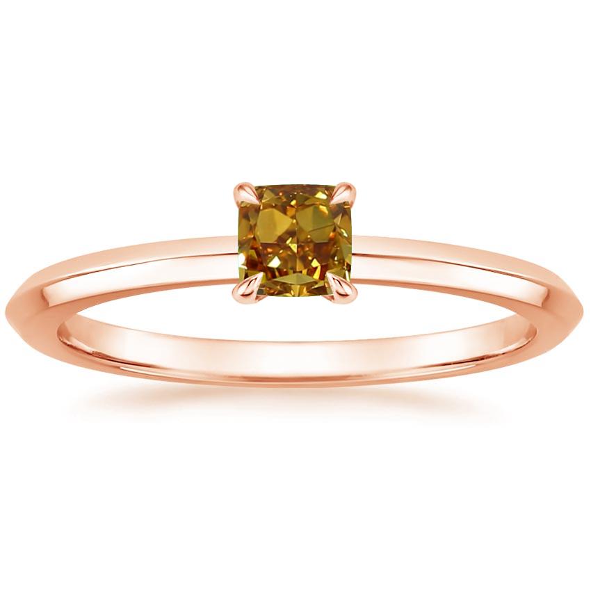 14K Rose Gold Hazel Solitaire Ring, large top view