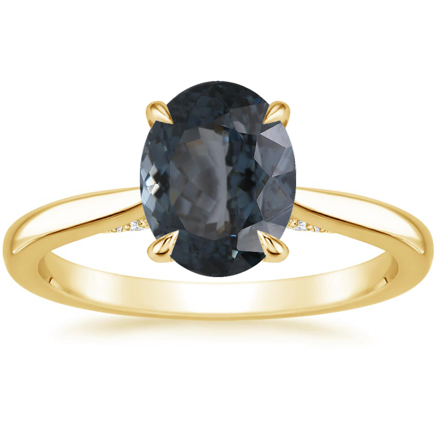 14K Yellow Gold Dawn 1.5mm Diamond Ring, large top view