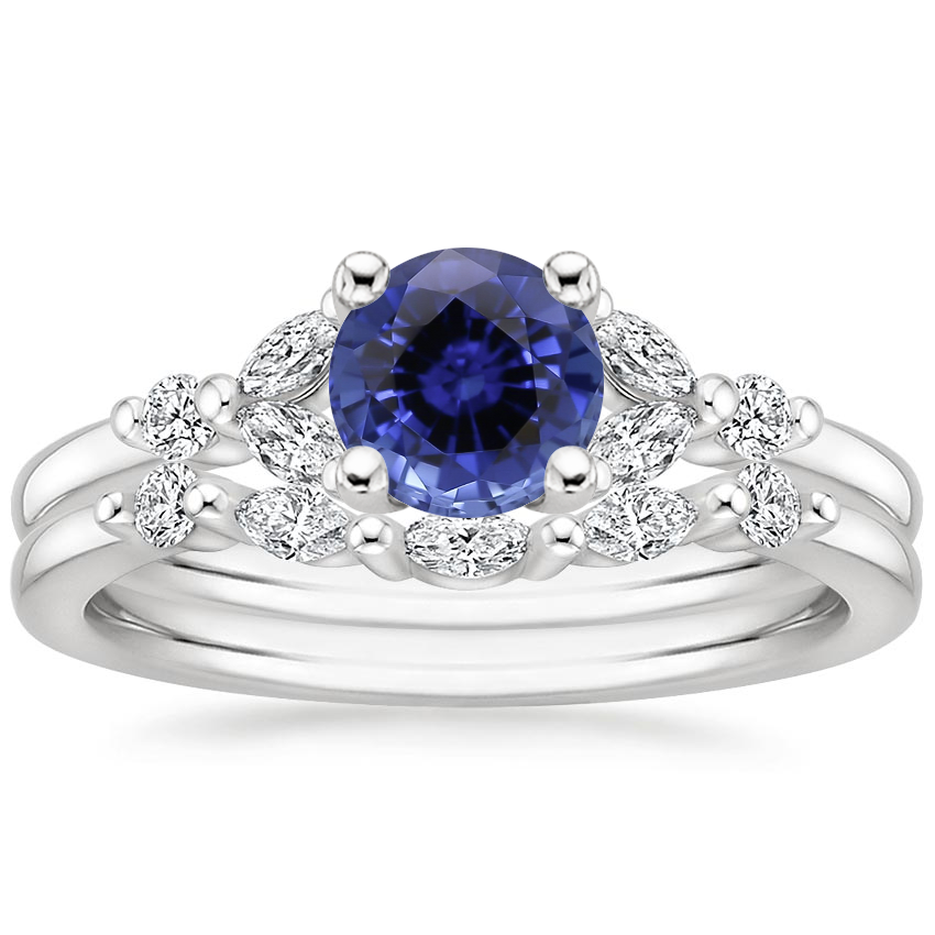 PT Sapphire Verbena Diamond Bridal Set (1/4 ct. tw.), top view