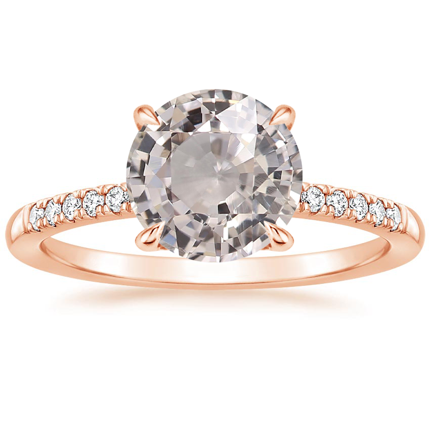 14K Rose Gold Viviana One-Quarter Coverage Diamond Ring, large top view