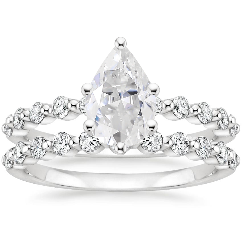 18KW Moissanite Marseille Diamond Bridal Set (1/2 ct. tw.), top view