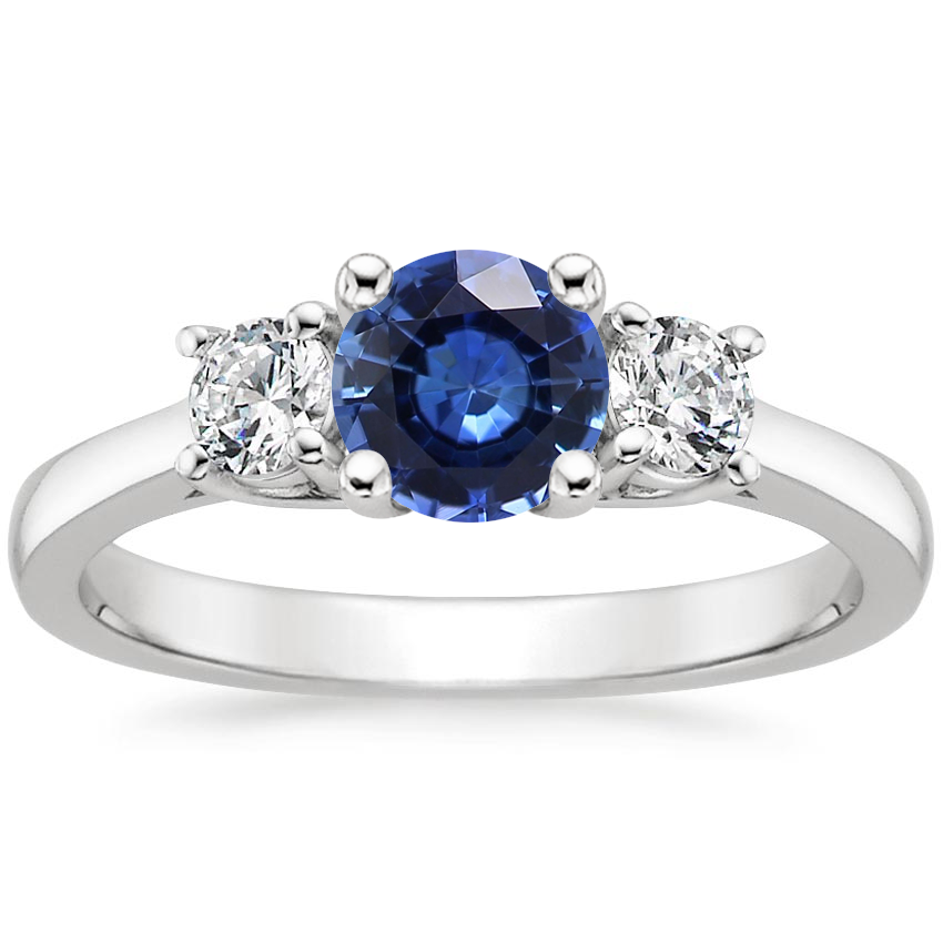 Platinum Petite Three Stone Trellis Diamond Ring (1/3 ct. tw.), large top view