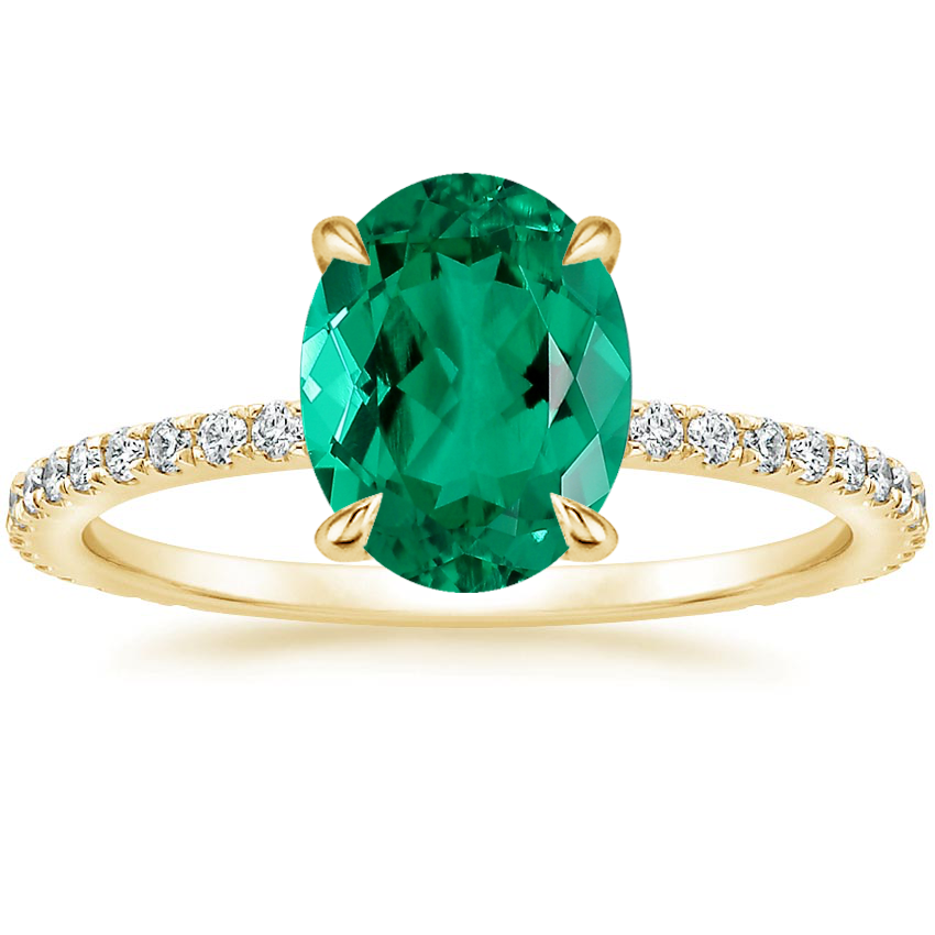 18K Yellow Gold Demi Three-Quarter Coverage Diamond Ring (1/3 ct. tw.), large top view