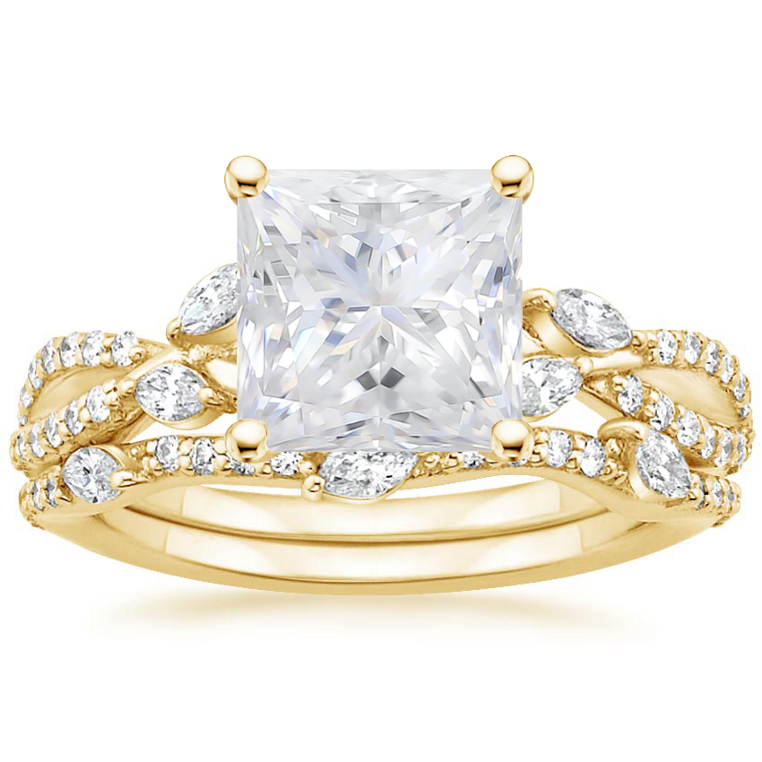 18KY Moissanite Luxe Willow Bridal Set (1/2 ct. tw.), top view