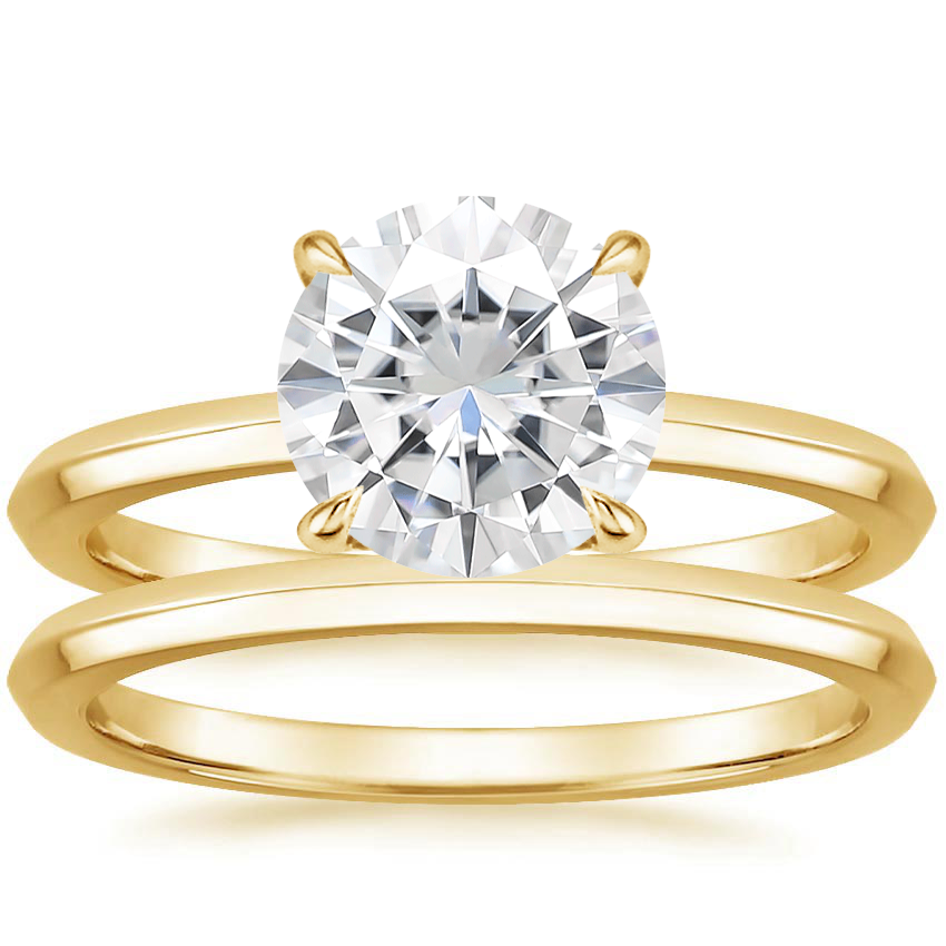 18KY Moissanite Hazel Bridal Set, top view