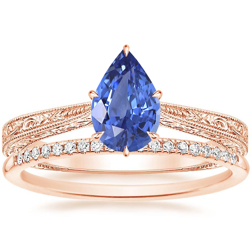 14K Rose Gold Elsie Ring with Whisper Diamond Ring (1/10 ct. tw.)