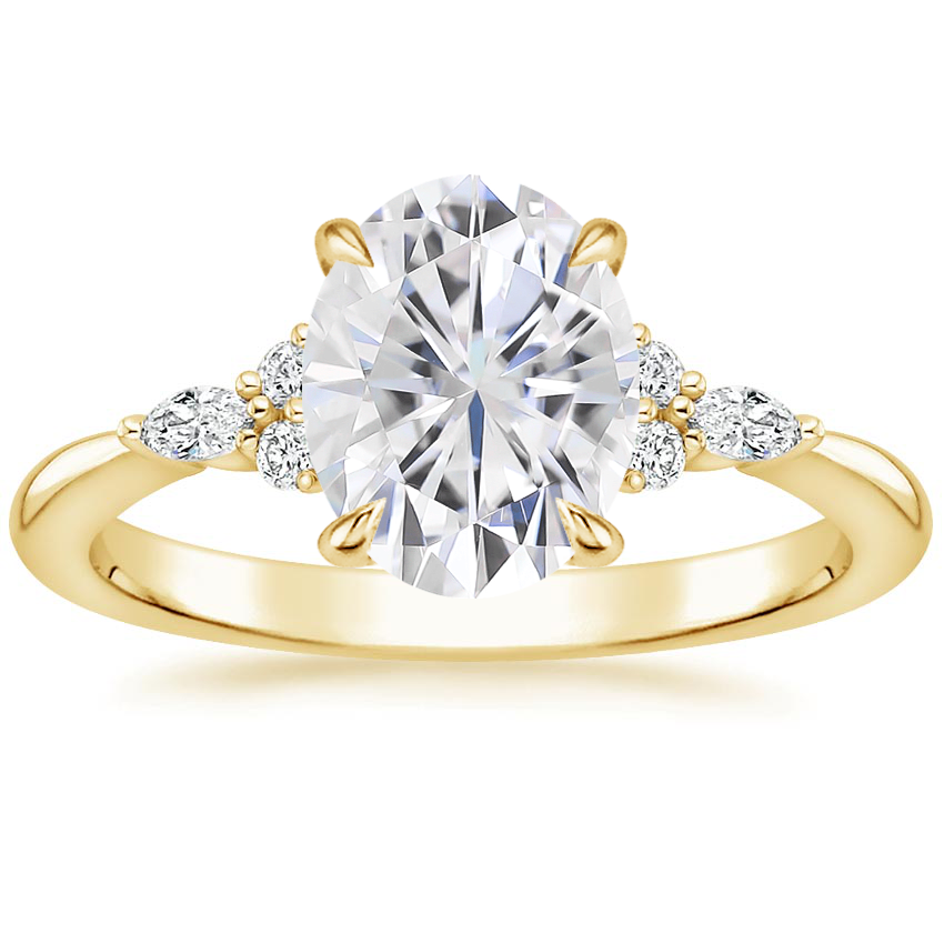Moissanite Nadia Diamond Ring in 18K Yellow Gold