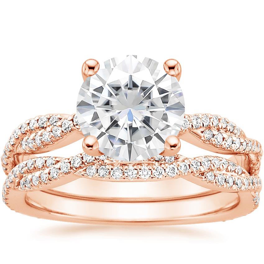 14KR Moissanite Petite Luxe Twisted Vine Bridal Set (1/2 ct. tw.), top view