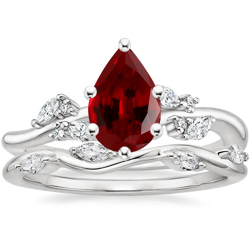 Platinum Arden Diamond Ring with Winding Willow Diamond Ring (1/8 ct. tw.)