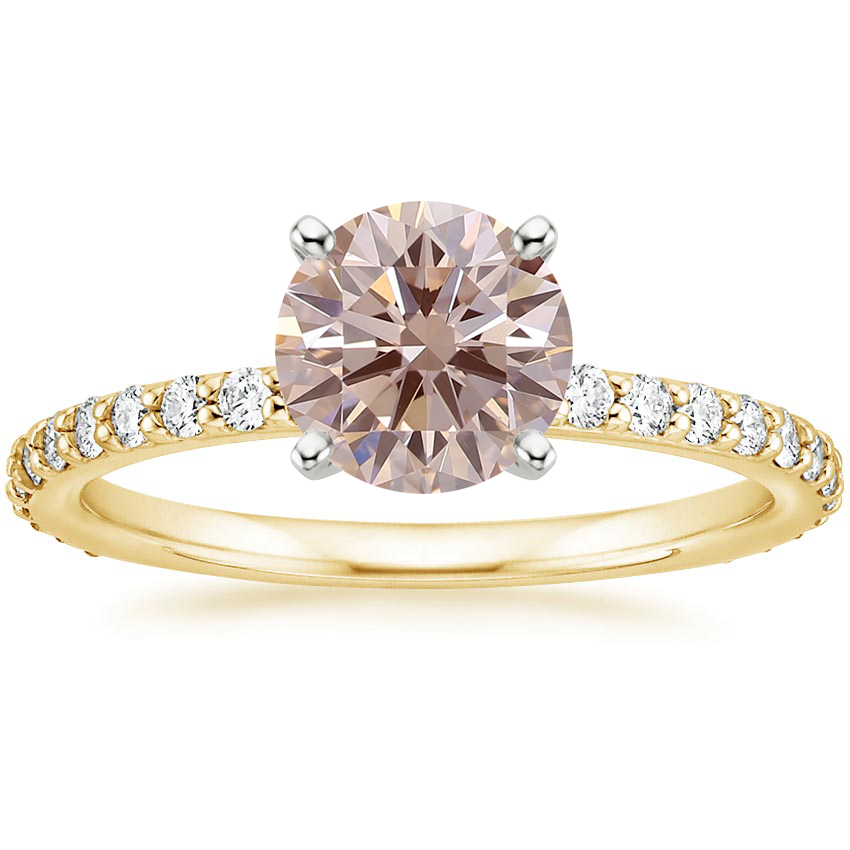 18K Yellow Gold Petite Shared Prong Three-Quarter Coverage Diamond Ring (1/3 ct. tw.), large top view