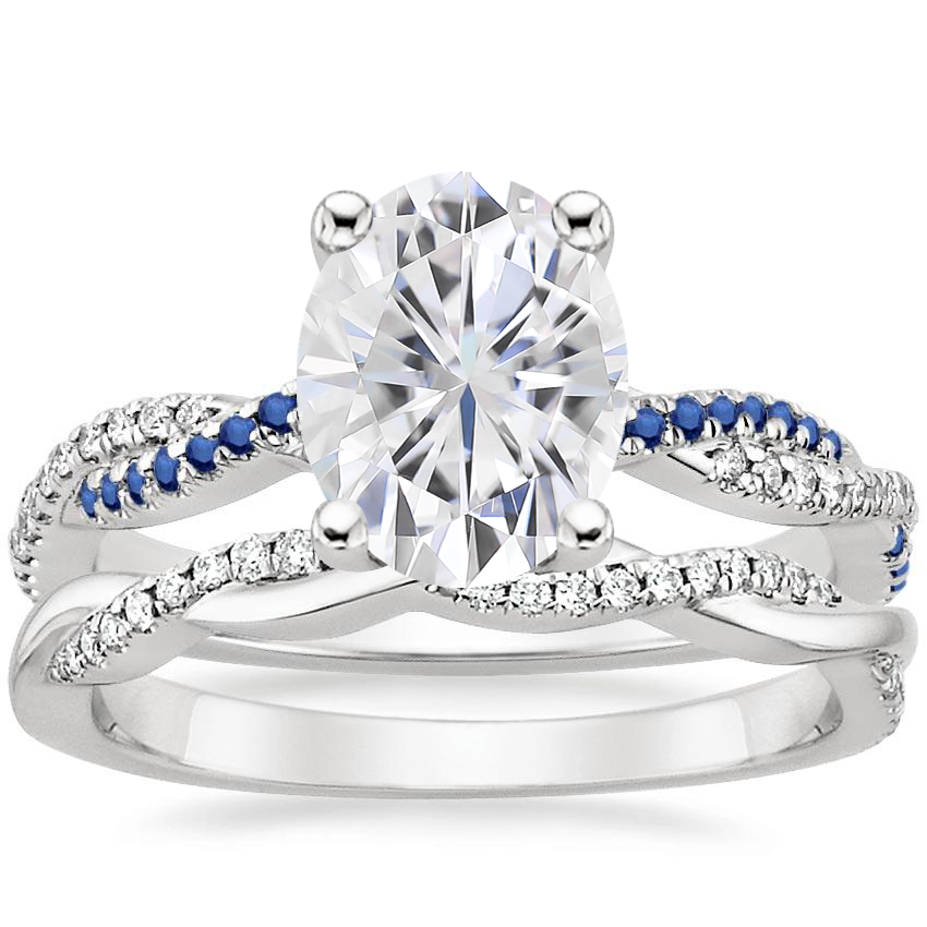 18k white gold petite top twisted vine diamond ring