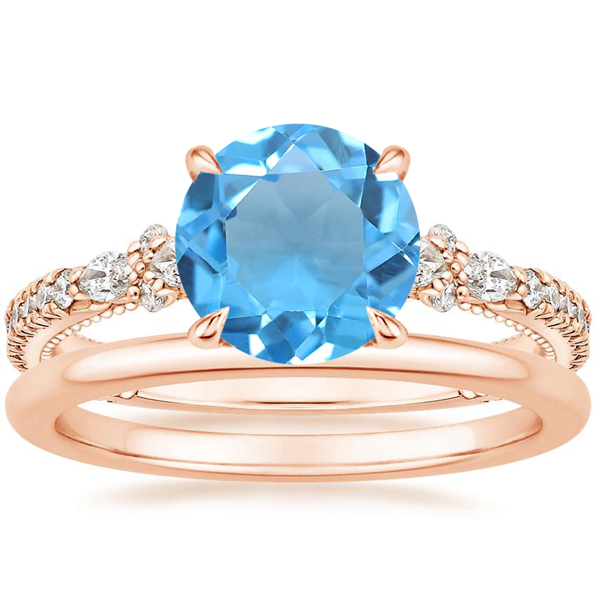 14K Rose Gold Primrose Diamond Ring with Petite Comfort Fit
