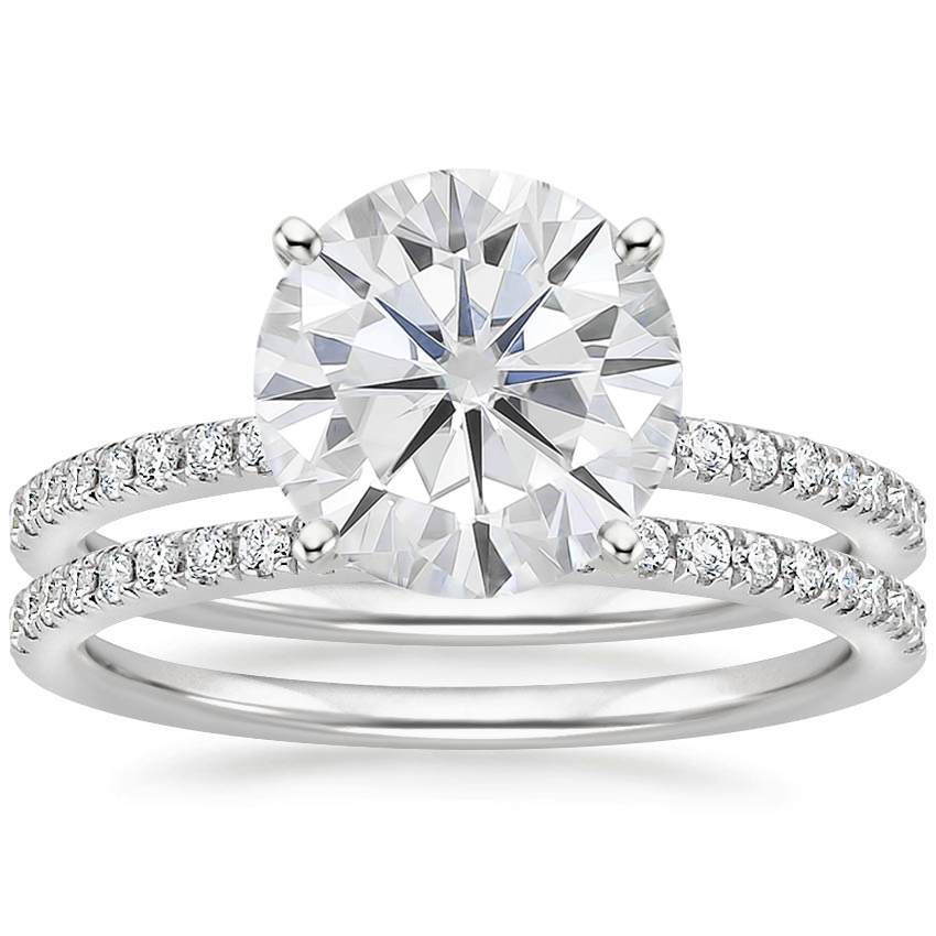 18KW Moissanite Ballad Diamond Bridal Set (1/3 ct. tw.), top view