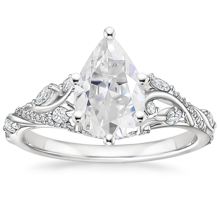 18K White Gold Begonia Vine Diamond Ring (1/2 ct. tw.), large top view