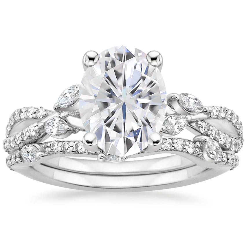 PT Moissanite Luxe Willow Bridal Set (1/2 ct. tw.), top view