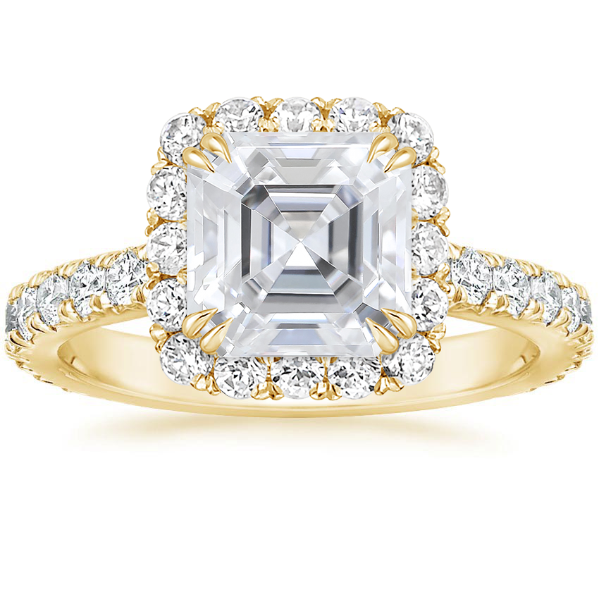 18K Yellow Gold Sienna Halo Three-Quarter Coverage Diamond Ring (3/4 ct. tw.), large top view