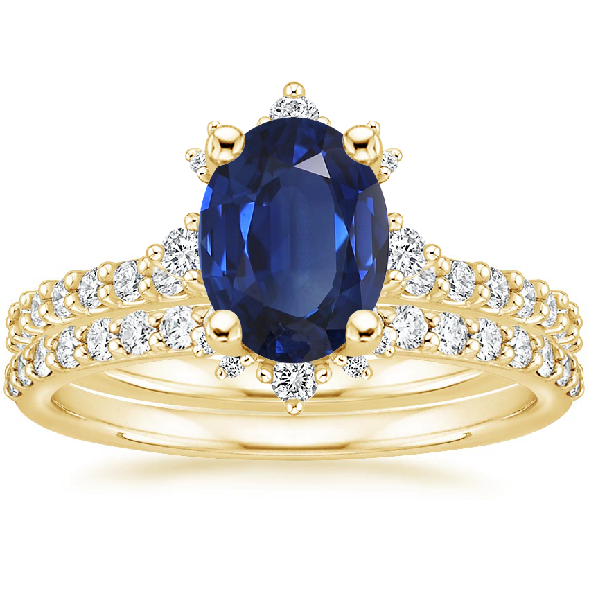 18KY Sapphire Arabella Diamond Bridal Set (1/2 ct. tw.), top view