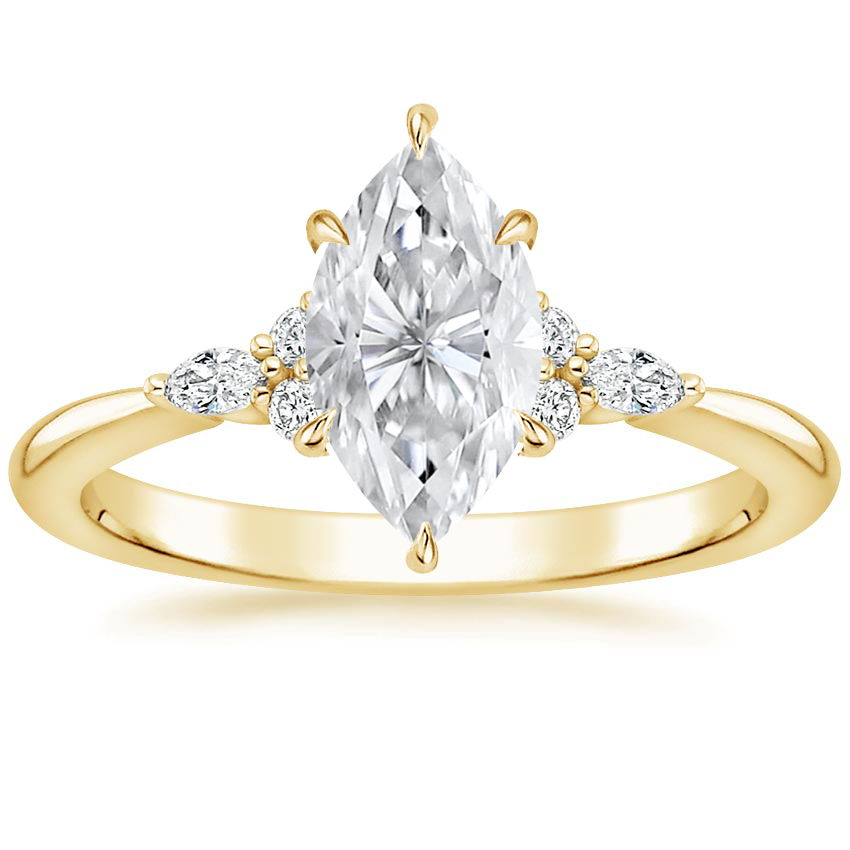 18K Yellow Gold Nadia Diamond Ring, large top view